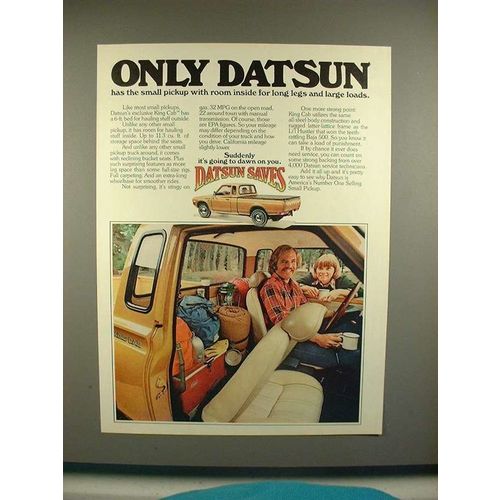 1976 Datsun King Cab Pickup Truck Ad - Only Datsun!