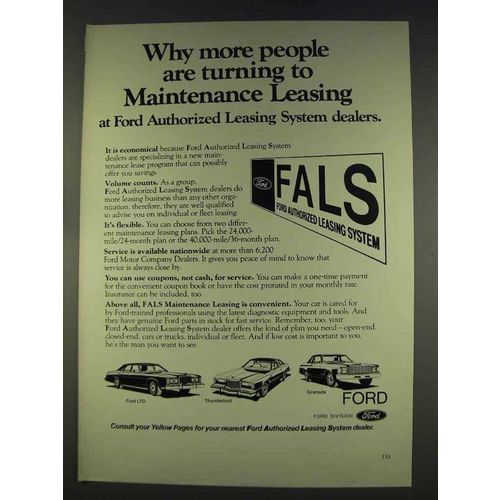 1977 Ford LTD, Thunderbird and Granada Ad