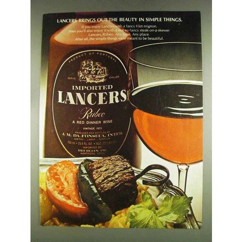 1978 Lancers Rubeo Wine Ad - Brings Out the Beauty