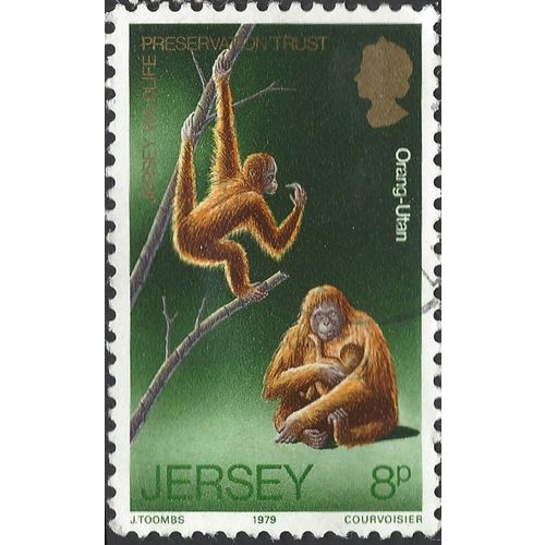 JERSEY, MAMMAL, Orangutan, green 1979, 8p