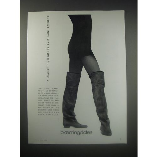 1990 Bloomingdale's Yves Saint Laurent Boot Ad - A luxury high rise