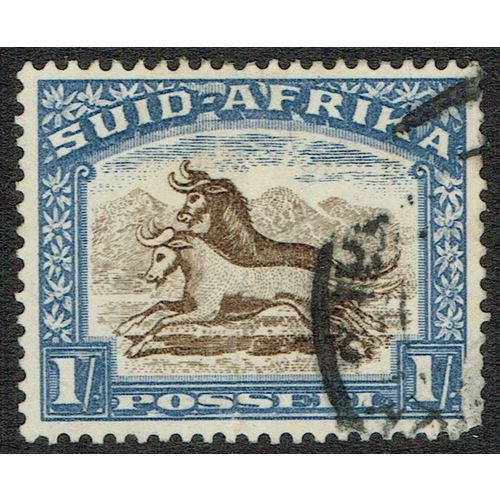 South Africa 1933 1/- Brown and Chalky Blue SG62 GU