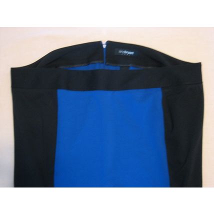 Womens Lane Bryant Knit Skirt 24 Black Blue 46 Inch Waist Above Knee