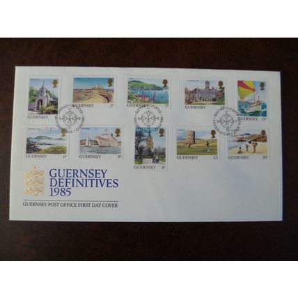 Guernsey 1984 Bailiwick Views First Day Cover Golf L'Ancresse ships churches