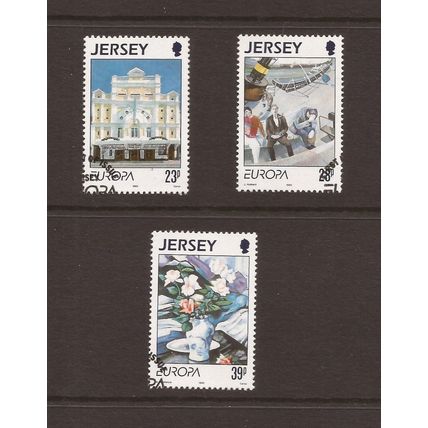 1993 Jersey, Europa, Contemporary Art, Fine Used Set of Stamps SG 625-7