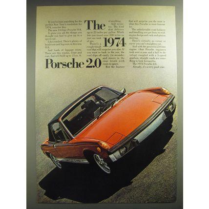 1974 Porsche 914 Car Advertisement - The 1974 Porsche 2.0