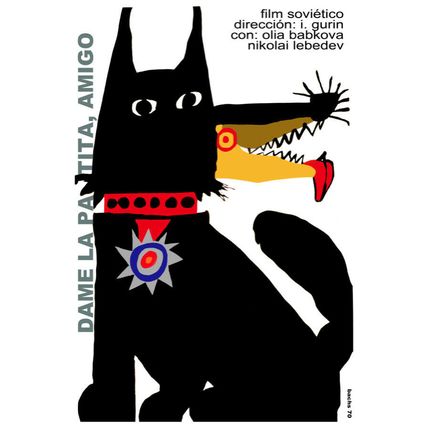 Movie Poster for Russian film DAME la patita.Black dog.Home room art decoration