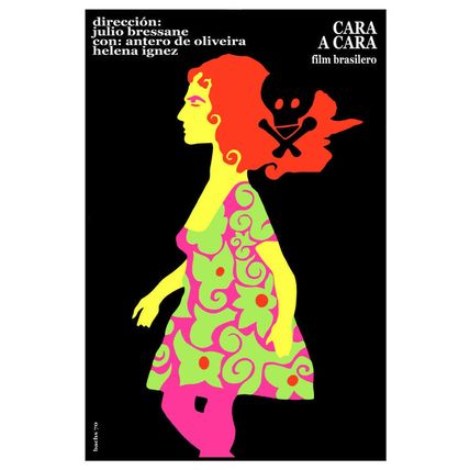 Movie Poster for Brazil film CARA A CARA.Redhead girl.Home room art decoration