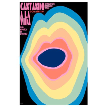 Movie Poster for Spanish film CANTANDO a la vida.Massiel music.Home art decor