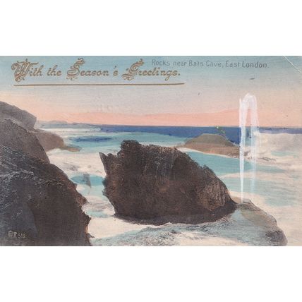 Bats Cave East London South Africa Antique Christmas Postcard