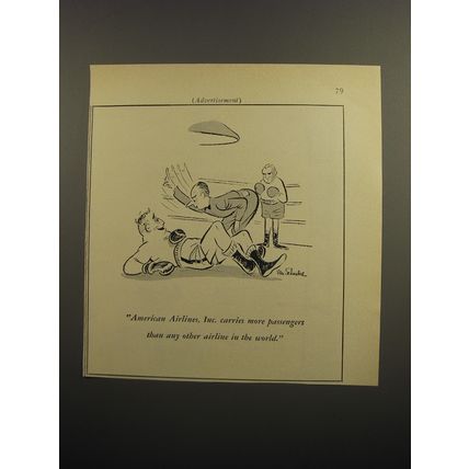 1952 American Airlines Advertisement - Boxing Cartoon