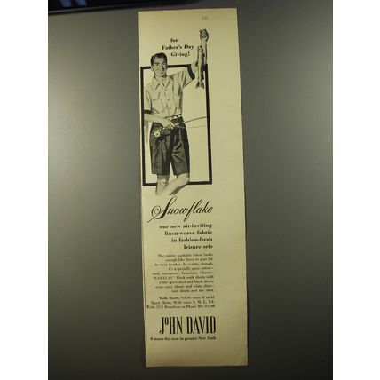 1954 John David Fashion Ad - For Father's Day Giving Snowflake