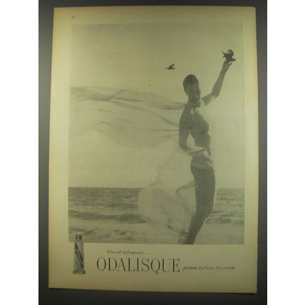 1956 Nettie Rosenstein Odalisque Perfume Ad - The Veil of Fragrance