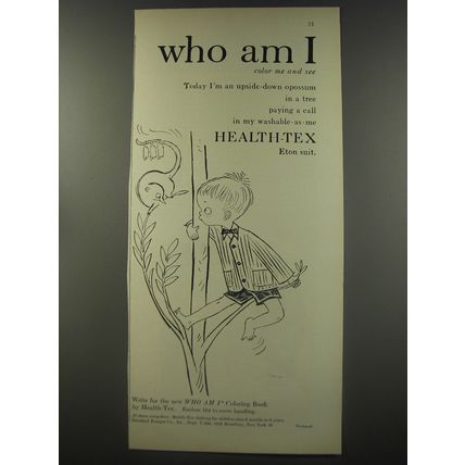 1956 Health-Tex Fashion Ad - Who am I color me and see
