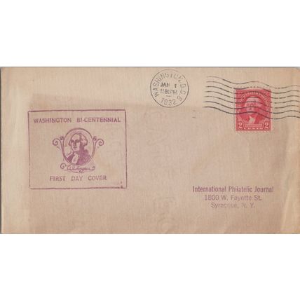 ZAYIX US Planty 704/715-84 FDC Purple ink stamp Washington cachet 113022SM09