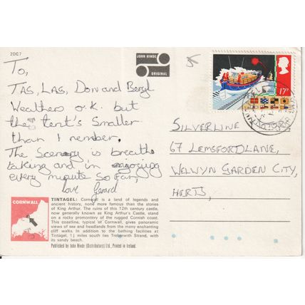 GB Postcard - King Arthur's Castle, Tintagel, Cornwall