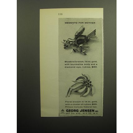 1958 Georg Jensen Jewelry Ad - Memento for Mother