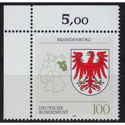 GERMANY BUND [1992] MiNr 1589 F1 ( **/mnh ) Plattenfehler