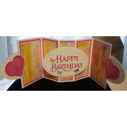 Crafty Krafters Unique birthday butterflies pink hearts flowers message are