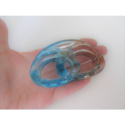 Clear transparent blue and brown infinity knot hair claw clip