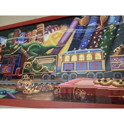 Dragon Train of Dreams XLG Diamond Art Professionally Framed 70" x 20" Beautiful