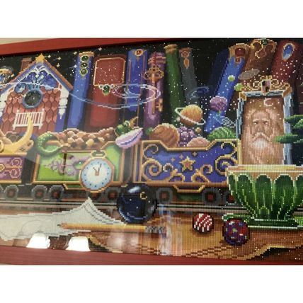 Dragon Train of Dreams XLG Diamond Art Professionally Framed 70" x 20" Beautiful