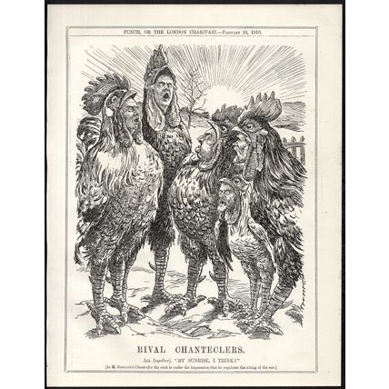 RIVAL CHANTECLERS 1910 John Bernard Partridge PUNCH CARTOON PAGE