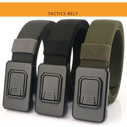Alloy Casual Outdoor Buckle Men's Woven Elastic Fashion Belt