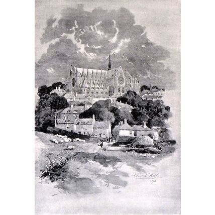 CATHEDRAL OF ARUNDEL 1893 George Charles Haité PRINT