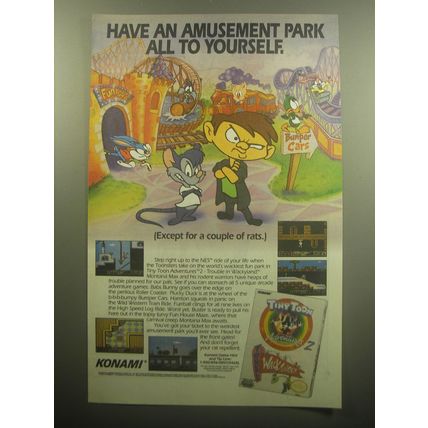 1993 Konami Tiny Toon Adventures 2 Trouble in Wackyland Video Game Advertisement