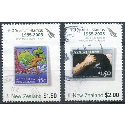 150th Anniv of NZ Stamps: $1.50 & $2 - New Zealand 2005 - F H - SG 2794/5
