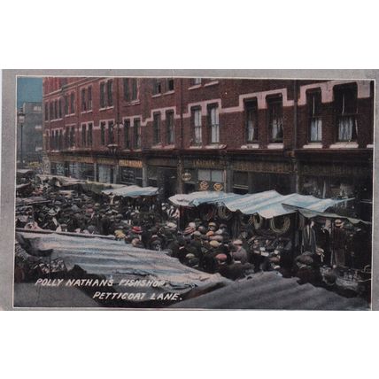 Polly Nathans Fishshop Petticoat Lane London Postcard unused VGC