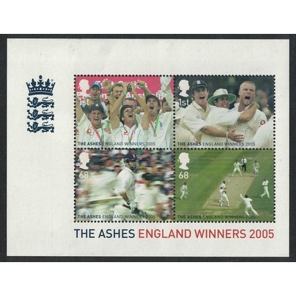 Great Britain England's Ashes Cricket Victory MS FV£4.66 2005 MNH SG#MS2573