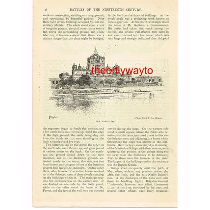 THE MARTINIERE, INDIAN MUTINY LUCKNOWMAY-SEPT 1857, , Book Illustration c1905