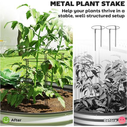 Outsunny 2PCS Galvanized Raised Garden Bed, 7' X 3' X 1' Raised Beds for Gardeni