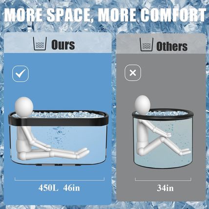 Ice Bath Tub for Athletes - 129 Gal Cold Plunge Tub for Recovery, Portable Batht