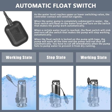1.5HP 4250 GPH Stainless Steel Sump Submersible Clean Dirty Heavy Duty Drain Wat