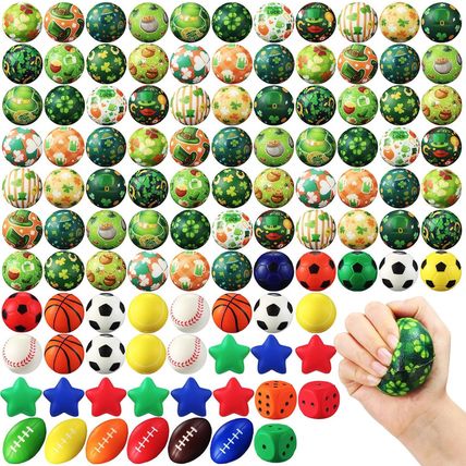 108 Pcs St. Patrick'S Day Stress Balls Bulk Shamrock Clover Green Sport Balls Sq
