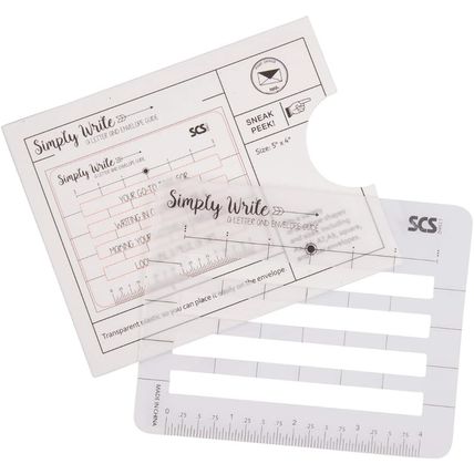 Lettering Envelope Addressing Stencil - Template Ruler Guide for Perfectly Strai