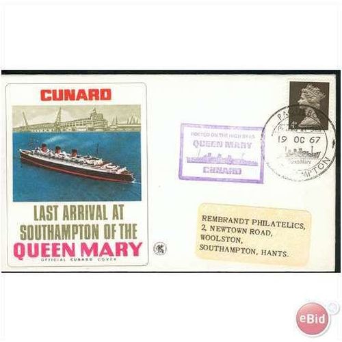 GB Cover 1967 - Queen Mary last arrival Southampton