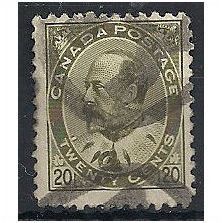 Canada 1903 SG186 20c Deep Olive-Green Good+ Used . ..