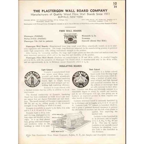 plastergon wall board company 1938 wood fibre insulate vintage catalog