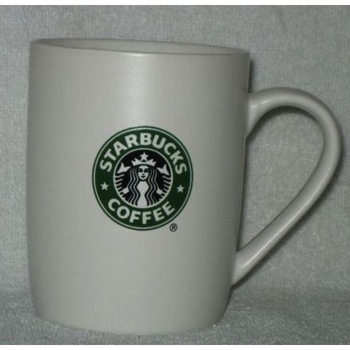 Starbucks 2010 White Ceramic Coffee Mug with Mermaid Logos