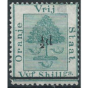 Orange Free State 1882 SG36 1/2d on 5/- Green Mounted Mint .. ..