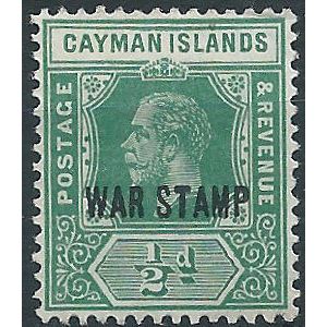 Cayman Islands 1919 SG57 1/2d Green WAR STAMP Mounted Mint . ..