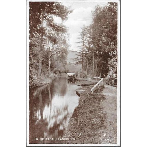 Llangollen, Denbighshire - Canal - Valentine Photo Brown postcard c.1930s