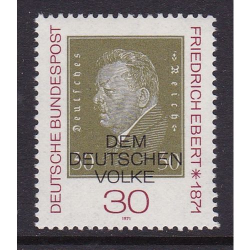 GERMANY 1971 BIRTH CENTENARY EBERT MNH SG1568