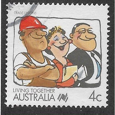 AUS 1988 4c 'LIVING TOGETHER - TRADE UNIONS' FINE USED (EBID67-126)