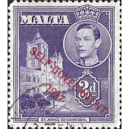 MALTA, King George VI, self government, violet 1956, 3d