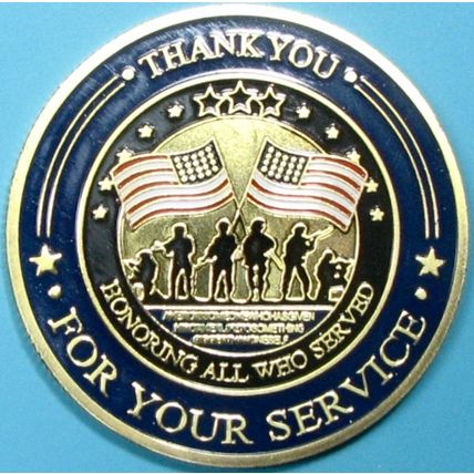 Military Veterans. Challenge Coin. Souvenir. Gold Tone. 53a.